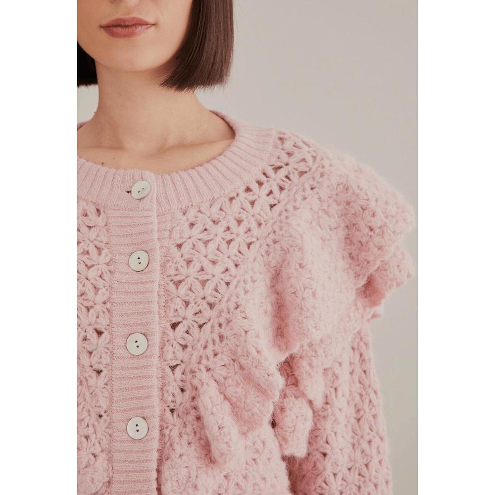 FARM Rio Pink Ruffled Cardigan - Picture 6 of 8